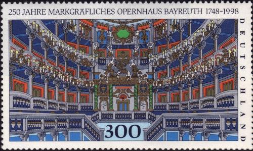 Potov znmka Nemecko 1998 Markrabc opern dm v Bayreuthu Mi# 1983 - zvi obrzok
