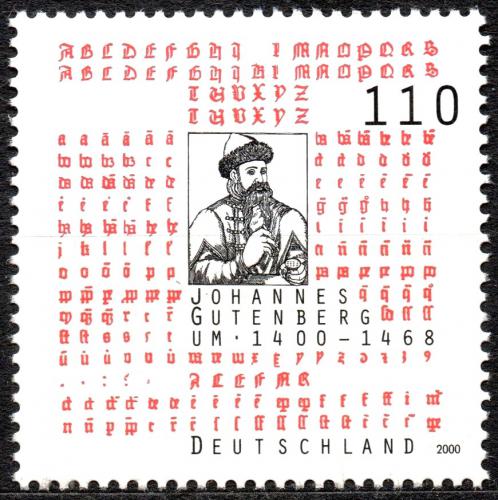 Potov znmka Nemecko 2000 Johannes Gutenberg Mi# 2098 - zvi obrzok