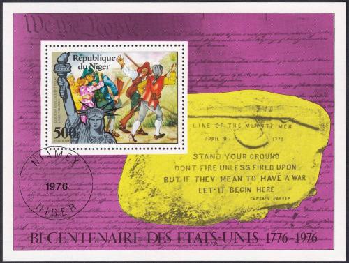 Potov znmka Niger 1976 Americk revolcia Mi# Block 13