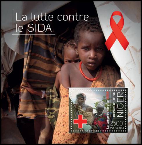 Poštová známka Niger 2013 Boj proti AIDS Mi# Block 268 Kat 10€