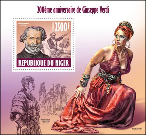 Poštová známka Niger 2013 Giuseppe Verdi Mi# Block 235 Kat 10€