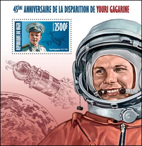 Poštová známka Niger 2013 Jurij Gagarin Mi# Block 212 Kat 10€