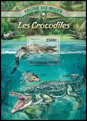 Poštová známka Niger 2013 Krokodíly Mi# Block 149 Kat 10€