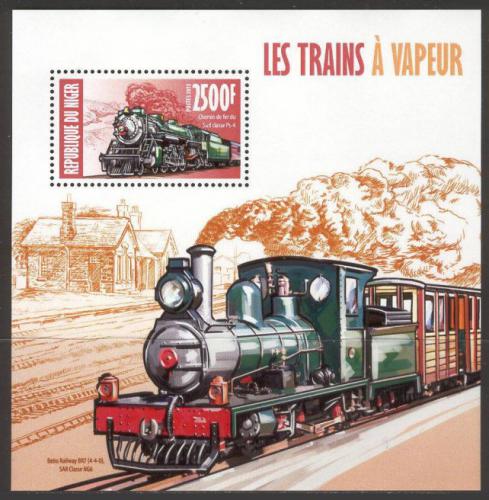 Poštová známka Niger 2013 Parní lokomotívy Mi# Block 201 Kat 10€