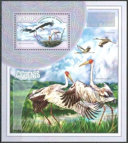 Poštová známka Niger 2014 Bociani Mi# Block 354 Kat 10€