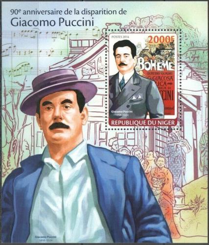 Poštová známka Niger 2014 Giacomo Puccini Mi# Block 273 Kat 8€