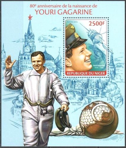 Poštová známka Niger 2014 Jurij Gagarin Mi# Block 281 Kat 10€