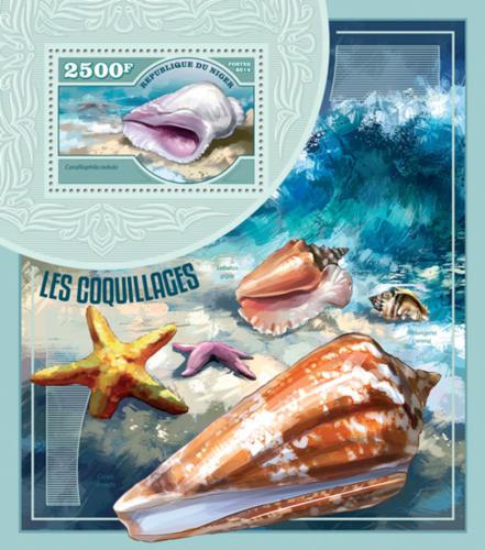 Poštová známka Niger 2014 Mušle Mi# Block 351 Kat 10€