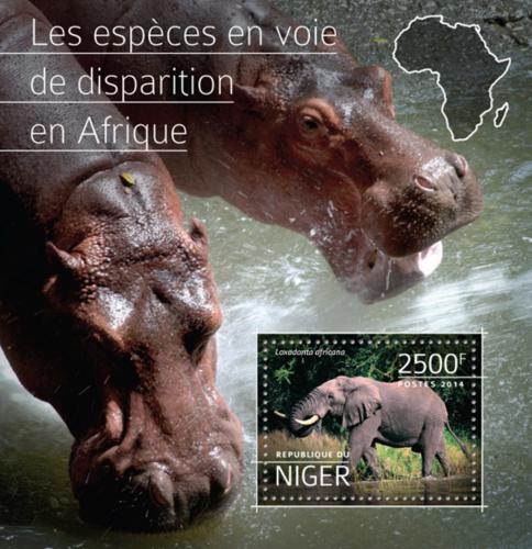 Poštová známka Niger 2014 Ohrožená fauna Mi# Block 386 Kat 10€