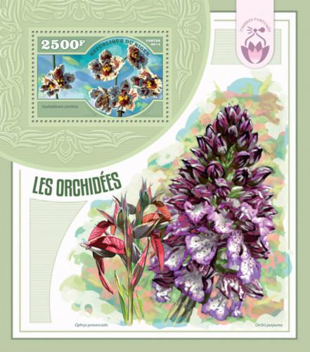 Poštová známka Niger 2014 Orchideje Mi# Block 350 Kat 10€