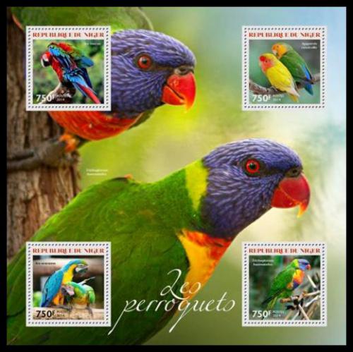 Poštová známka Niger 2014 Papagáje Mi# Mi# 2942-45 Kat 12€