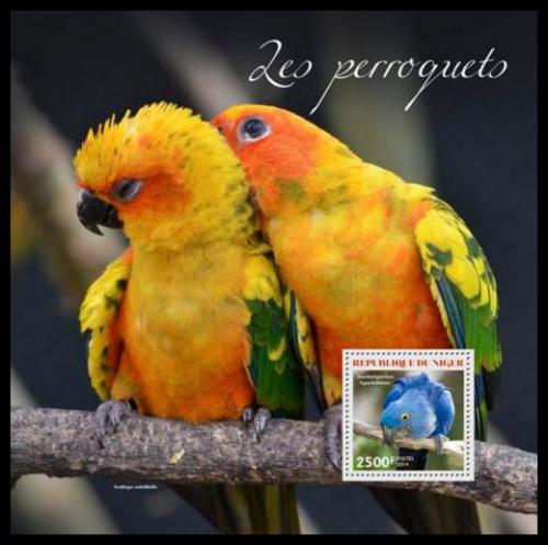 Poštová známka Niger 2014 Papagáje Mi# Mi# Block 332 Kat 10€