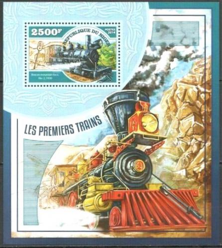 Poštová známka Niger 2014 Parní lokomotívy Mi# Block 388 Kat 10€