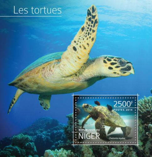 Poštová známka Niger 2014 Korytnaèky Mi# Block 381 Kat 10€