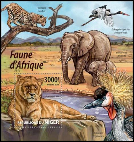 Poštová známka Niger 2015 Africká fauna Mi# Block 437 Kat 12€