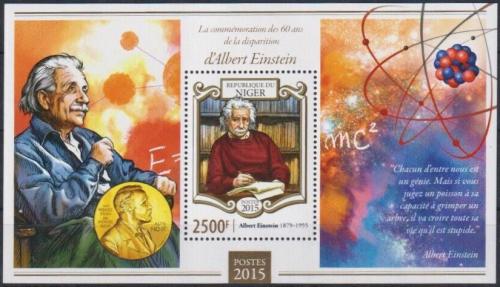 Poštová známka Niger 2015 Albert Einstein Mi# Block 419 Kat 10€