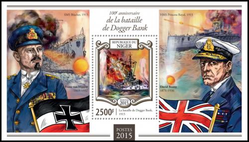 Poštová známka Niger 2015 Bitka u Dogger Banku Mi# Block 412 Kat 10€