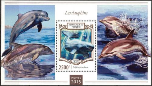 Poštová známka Niger 2015 Delfíny Mi# Block 404 Kat 10€
