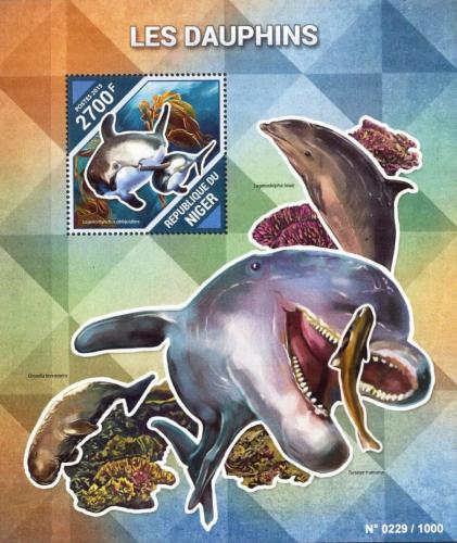 Poštová známka Niger 2015 Delfíny Mi# Block 485 Kat 10€
