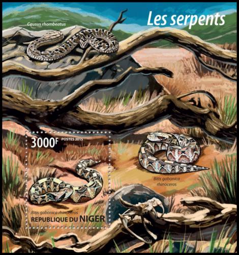 Poštová známka Niger 2015 Hady Mi# Block 428 Kat 12€