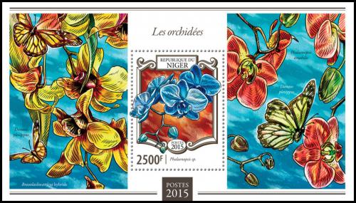 Poštová známka Niger 2015 Orchideje Mi# Block 400 Kat 10€