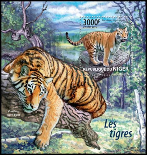Poštová známka Niger 2015 Tygøi Mi# Block 443 Kat 12€