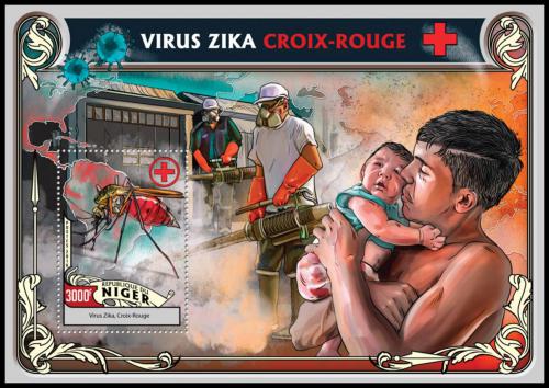 Poštová známka Niger 2016 Boj proti viru Zika Mi# Block 563 Kat 12€