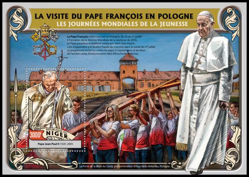 Poštová známka Niger 2016 Cesty papežù do Polska Mi# Block 567 Kat 12€