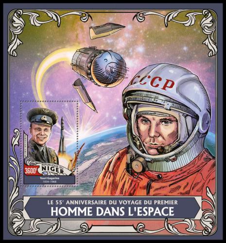 Poštová známka Niger 2016 Jurij Gagarin Mi# Block 515 Kat 14€