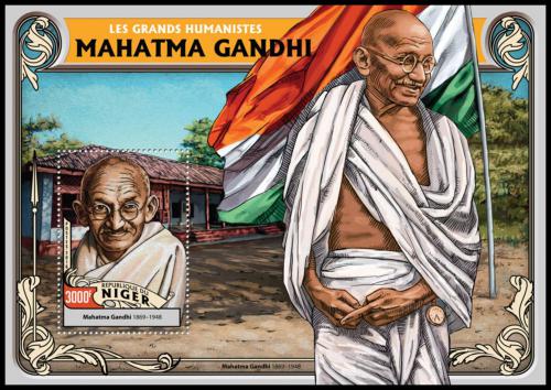 Poštová známka Niger 2016 Mahátma Gándhí Mi# Block 565 Kat 12€