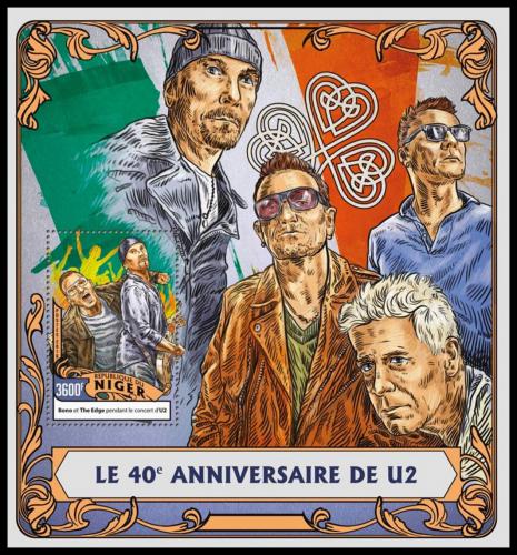 Poštová známka Niger 2016 U2, hudební skupina Mi# Block 518 Kat 14€