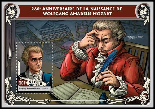Poštová známka Niger 2016 Wolfgang Amadeus Mozart Mi# Block 564 Kat 12€