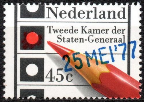 Potov znmka Holandsko 1977 Parlamentn volby, pretla Mi# 1096