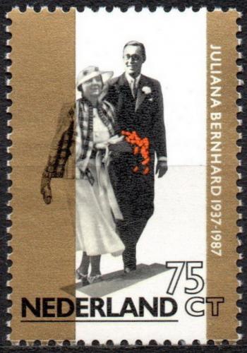Poštová známka Holandsko 1987 Krá¾ovská zlatá svadba Mi# 1310