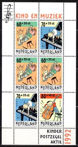 Poštová známka Holandsko 1992 Dìti a hudba Mi# Block 37