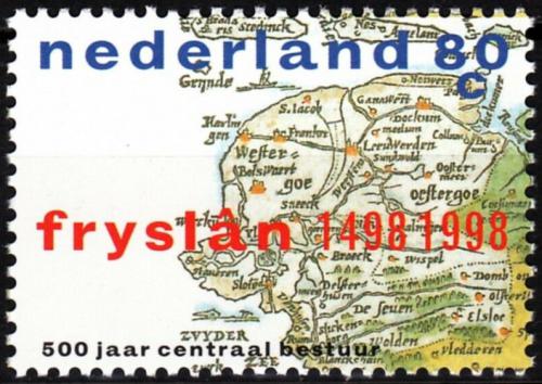 Poštová známka Holandsko 1998 Mapa Fríska Mi# 1660