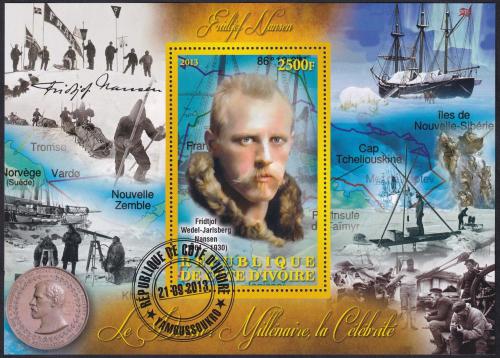 Potov znmka Pobreie Slonoviny 2013 Fridtjof Nansen, vzkumnk Mi# N/N
