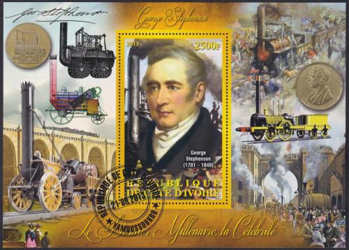 Potov znmka Pobreie Slonoviny 2013 George Stephenson, lokomotvy Mi# N/N