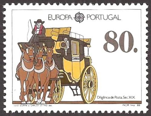 Poštová známka Portugalsko 1988 Európa CEPT, doprava a komunikace Mi# 1754a Kat 5€