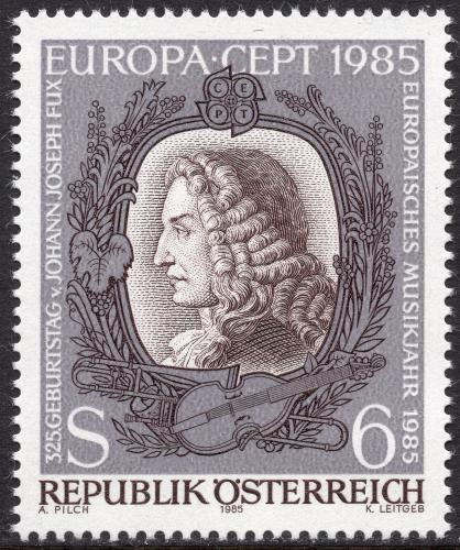 Poštová známka Rakúsko 1985 Európa CEPT, rok hudby Mi# 1811