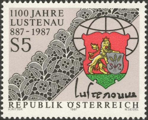 Potov znmka Raksko 1987 Lustenau, mstsk erb Mi# 1885