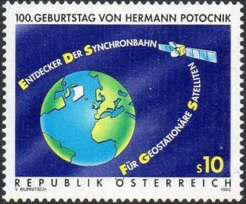 Potovn znmka Rakousko 1992 Obh satelit Mi# 2082