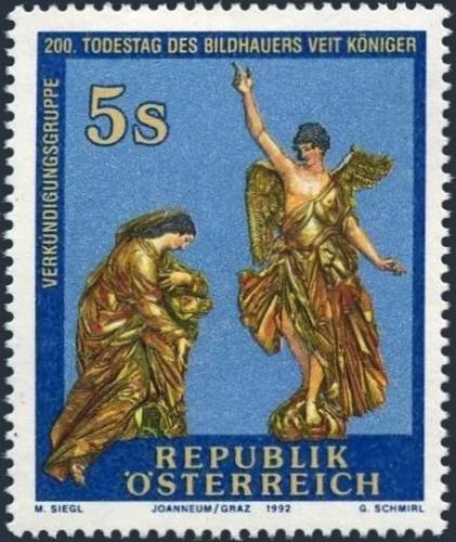 Potovn znmka Rakousko 1992 Sochy, Veit Koniger Mi# 2083