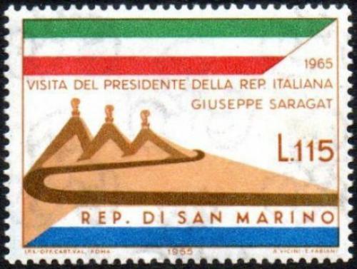 Poštová známka San Marino 1965 Návštìva italského prezidenta Mi# 849
