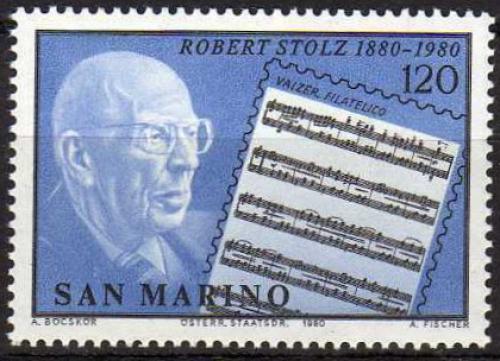 Poštová známka San Marino 1980 Robert Stolz, skladatel Mi# 1219