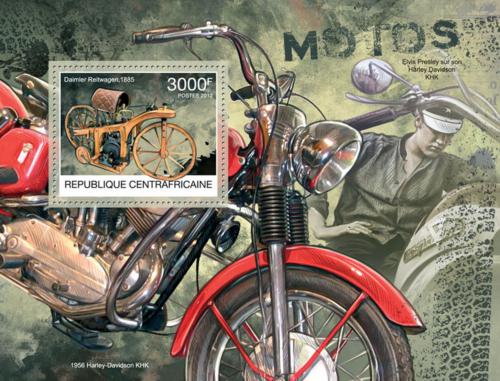 Poštová známka SAR 2012 Historické motocykly Mi# Block 981 Kat 14€