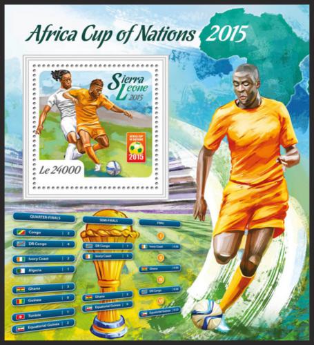 Potov znmka Sierra Leone 2015 Africk pohr ve futbale Mi# Block 886 Kat 11
