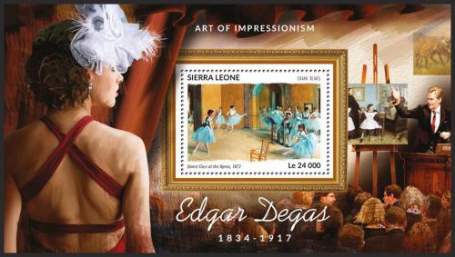 Poštová známka Sierra Leone 2015 Umenie, Edgar Degas Mi# Block 817 Kat 11€
