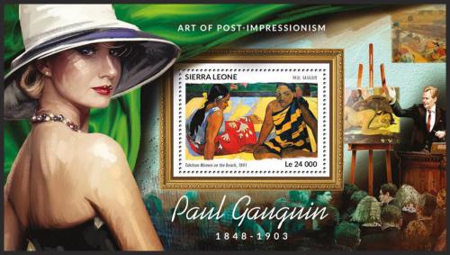 Potov znmka Sierra Leone 2015 Umenie, Paul Gauguin Mi# Block 826 Kat 11 - zvi obrzok