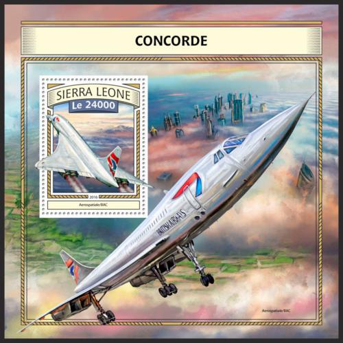Potov znmka Sierra Leone 2016 Concorde Mi# Block 1108 Kat 11 - zvi obrzok